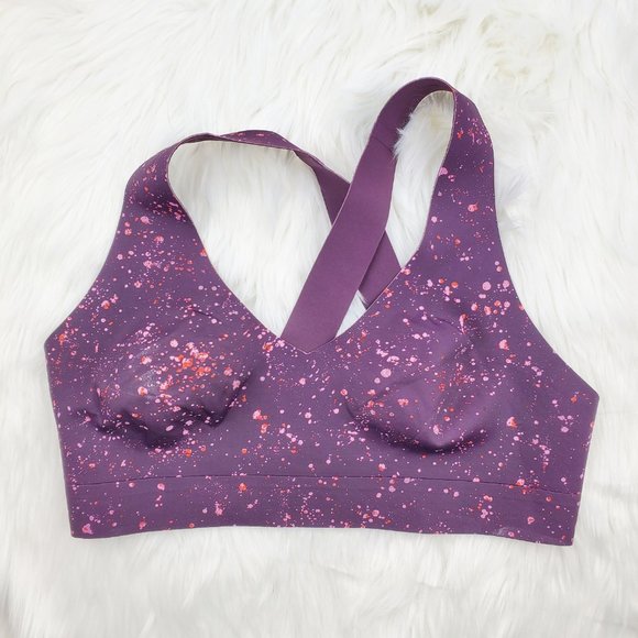 NWOT Athleta Purple Splatter Reversible Sports Bra - Picture 3 of 8